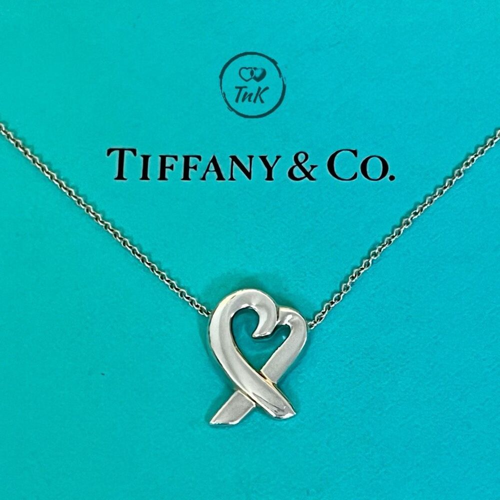 Tiffany & Co Paloma Picasso Loving Heart Pendant Necklace - Silver - 16”